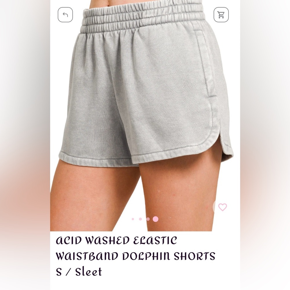 Zenana Outfitters Acid Washed Athletic Shorts - Sleet